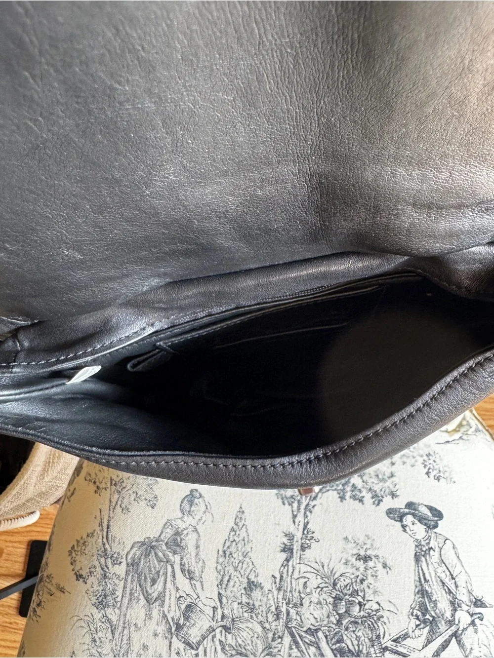 Sabina New York Black Leather Shoulder Bag with Silver Hardware